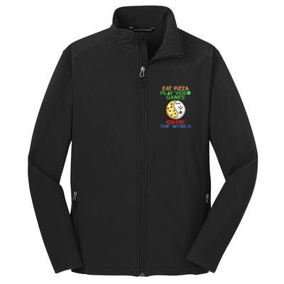 Eat Pizza. Play Video Games. Ignore The World Gaming Funny Gift Core Soft Shell Jacket