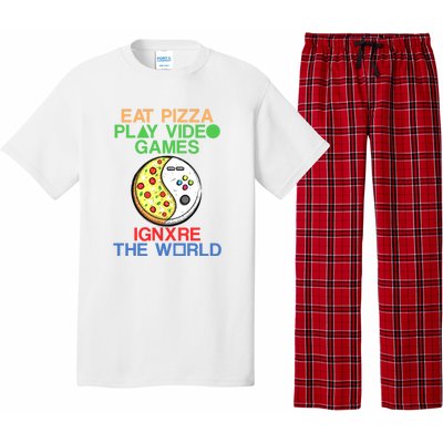 Eat Pizza. Play Video Games. Ignore The World Gaming Funny Gift Pajama Set