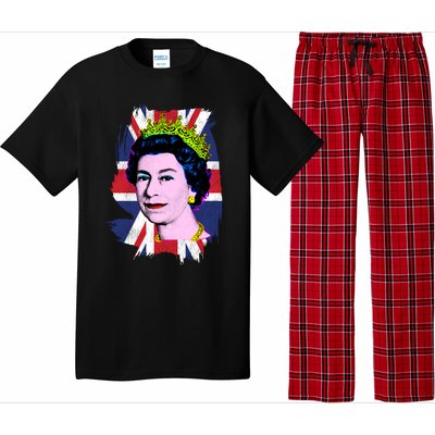 Elizabeth Portrait Pop Art Union Jack Flag Queen Of England Meaningful Gift Pajama Set