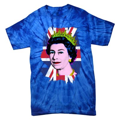 Elizabeth Portrait Pop Art Union Jack Flag Queen Of England Meaningful Gift Tie-Dye T-Shirt