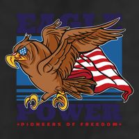 Eagle Power Pioneers Of Freedom American Flag 7 Panel Mesh Trucker Snapback Hat