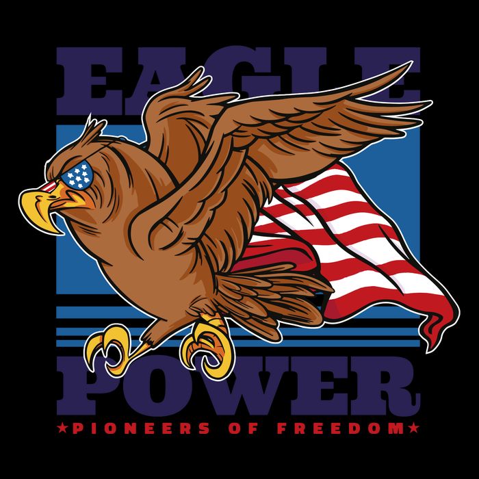 Eagle Power Pioneers Of Freedom American Flag Cooling Performance Crew T-Shirt