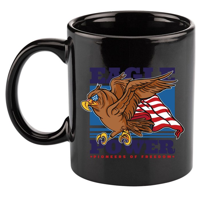 Eagle Power Pioneers Of Freedom American Flag 11oz C Handle Ceramic Mug