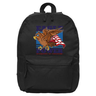 Eagle Power Pioneers Of Freedom American Flag 16 in Basic Backpack