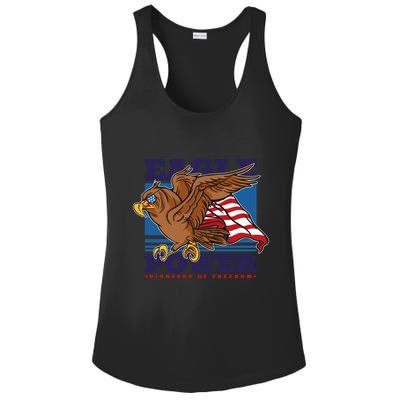 Eagle Power Pioneers Of Freedom American Flag Ladies PosiCharge Competitor Racerback Tank