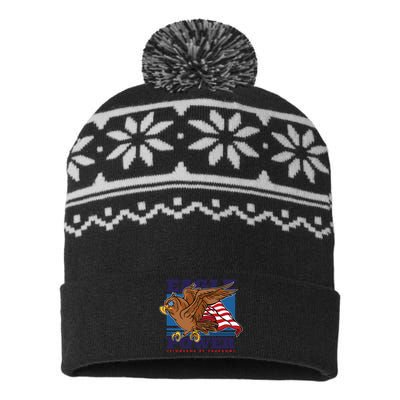 Eagle Power Pioneers Of Freedom American Flag USA-Made Snowflake Beanie