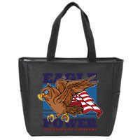 Eagle Power Pioneers Of Freedom American Flag Zip Tote Bag