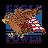 Eagle Power Pioneers Of Freedom American Flag Zip Tote Bag
