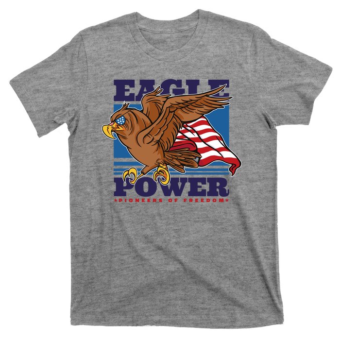 Eagle Power Pioneers Of Freedom American Flag T-Shirt