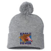 Eagle Power Pioneers Of Freedom American Flag Pom Pom 12in Knit Beanie