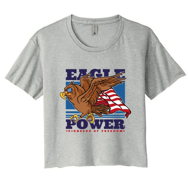 Eagle Power Pioneers Of Freedom American Flag Crop Top