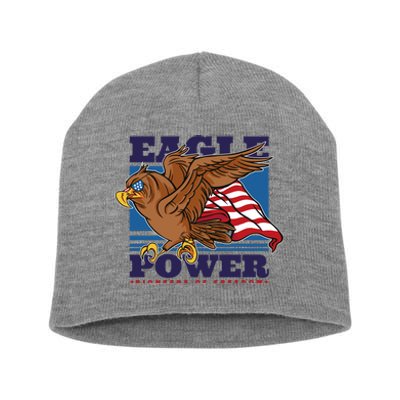 Eagle Power Pioneers Of Freedom American Flag Short Acrylic Beanie