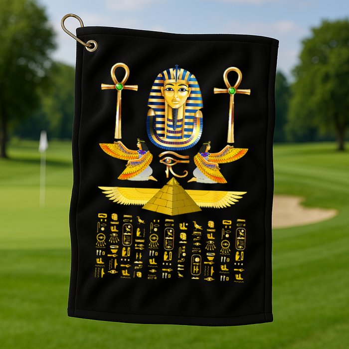 Egyptian Pyramids Pharaoh Tut King Tutankhamun Golf Towel