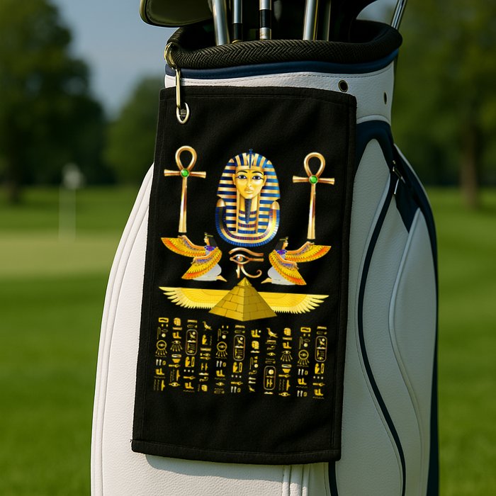 Egyptian Pyramids Pharaoh Tut King Tutankhamun Golf Towel