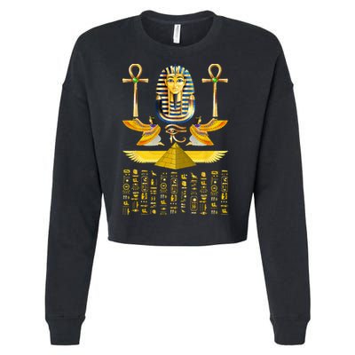 Egyptian Pyramids Pharaoh Tut King Tutankhamun Cropped Pullover Crew