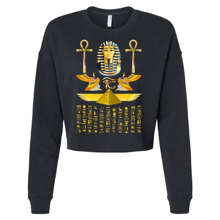 Egyptian Pyramids Pharaoh Tut King Tutankhamun Cropped Pullover Crew