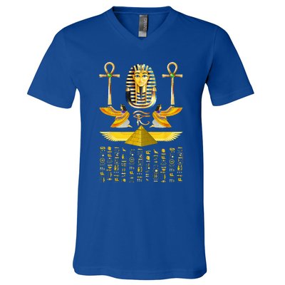 Egyptian Pyramids Pharaoh Tut King Tutankhamun V-Neck T-Shirt