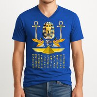 Egyptian Pyramids Pharaoh Tut King Tutankhamun V-Neck T-Shirt