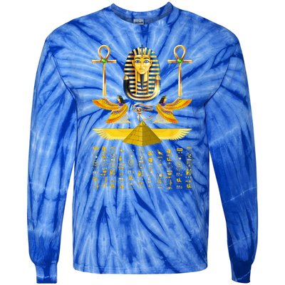 Egyptian Pyramids Pharaoh Tut King Tutankhamun Tie-Dye Long Sleeve Shirt