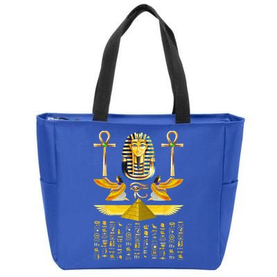 Egyptian Pyramids Pharaoh Tut King Tutankhamun Zip Tote Bag
