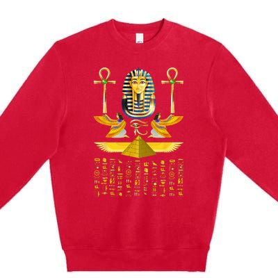 Egyptian Pyramids Pharaoh Tut King Tutankhamun Premium Crewneck Sweatshirt