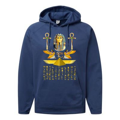 Egyptian Pyramids Pharaoh Tut King Tutankhamun Performance Fleece Hoodie