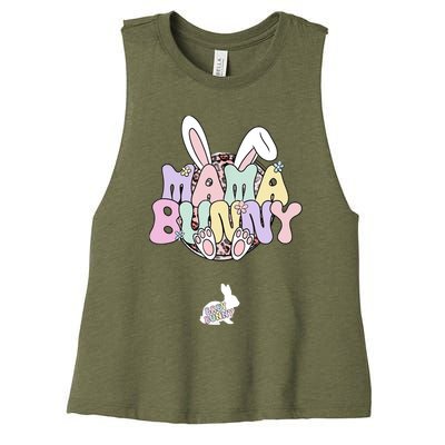 Easter Pregnancy Quote Pregnant Mom Mama Bunny Baby Bunny Women's Racerback Cropped Tank