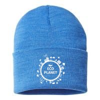 Eco Planet Renewable Energy Solar Wind Clean Air Water Peace Gift Sustainable Knit Beanie