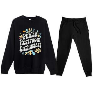 Embarrassing Public Restroom Inappropriate Premium Crewneck Sweatsuit Set