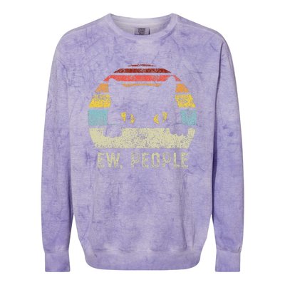 Ew People Retro Cat Funny Vintage Anti Social Introvert Colorblast Crewneck Sweatshirt