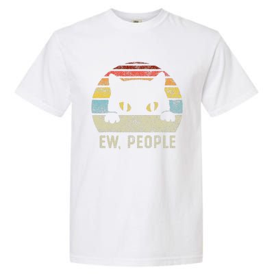 Ew People Retro Cat Funny Vintage Anti Social Introvert Garment-Dyed Heavyweight T-Shirt