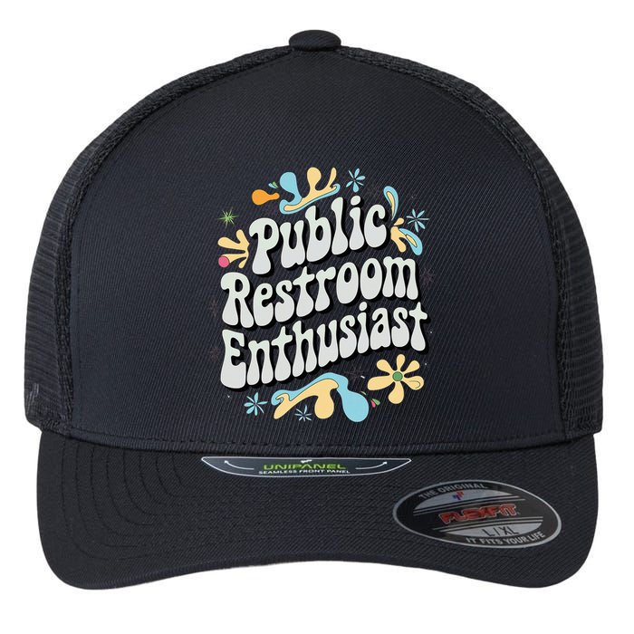 Embarrassing Public Restroom Funny Inappropriate Flexfit Unipanel Trucker Cap