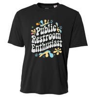 Embarrassing Public Restroom Funny Inappropriate Cooling Performance Crew T-Shirt