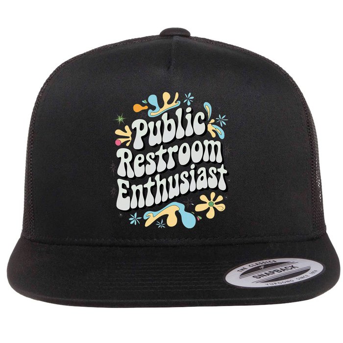 Embarrassing Public Restroom Funny Inappropriate Flat Bill Trucker Hat