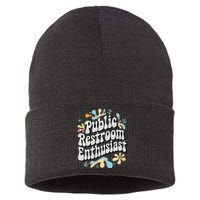 Embarrassing Public Restroom Funny Inappropriate Sustainable Knit Beanie