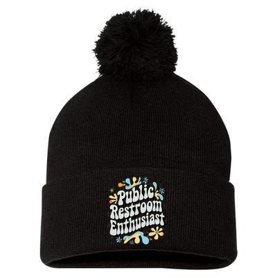 Embarrassing Public Restroom Funny Inappropriate Pom Pom 12in Knit Beanie