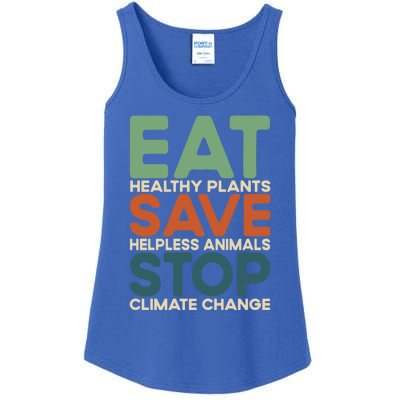 Eat Plants Save Animals Quote Stop Climate Change Gift Ladies Essential Tank