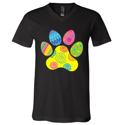 Easter Pet Sitter Paw Art Bunny Ears Eggs Funny V-Neck T-Shirt