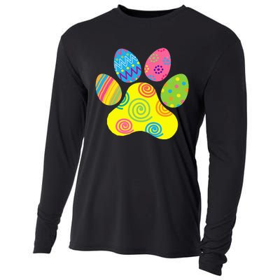 Easter Pet Sitter Paw Art Bunny Ears Eggs Funny Cooling Performance Long Sleeve Crew