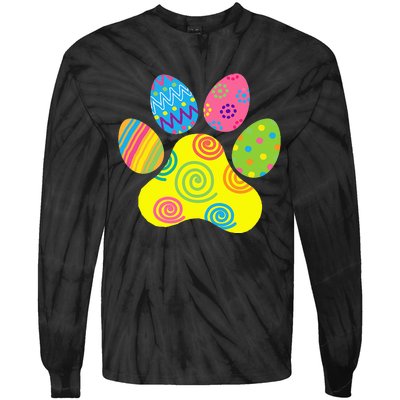 Easter Pet Sitter Paw Art Bunny Ears Eggs Funny Tie-Dye Long Sleeve Shirt