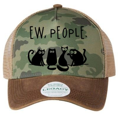 Ew People Speak Black Cat Animals Mood Funnny Sad Cat Friend Legacy Tie Dye Trucker Hat