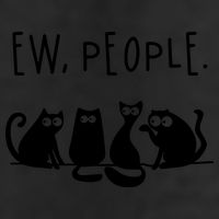 Ew People Speak Black Cat Animals Mood Funnny Sad Cat Friend 7 Panel Mesh Trucker Snapback Hat