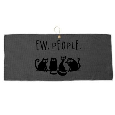 Ew People Speak Black Cat Animals Mood Funnny Sad Cat Friend Large Microfiber Waffle Golf Towel