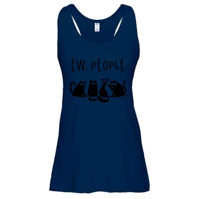 Ew People Speak Black Cat Animals Mood Funnny Sad Cat Friend Ladies Essential Flowy Tank