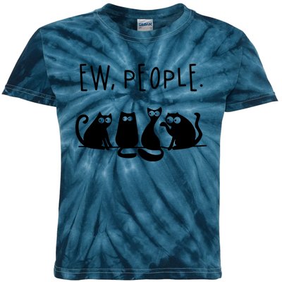 Ew People Speak Black Cat Animals Mood Funnny Sad Cat Friend Kids Tie-Dye T-Shirt