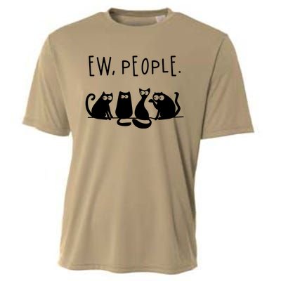 Ew People Speak Black Cat Animals Mood Funnny Sad Cat Friend Cooling Performance Crew T-Shirt