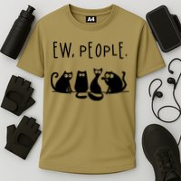 Ew People Speak Black Cat Animals Mood Funnny Sad Cat Friend Cooling Performance Crew T-Shirt