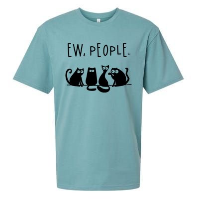 Ew People Speak Black Cat Animals Mood Funnny Sad Cat Friend Sueded Cloud Jersey T-Shirt