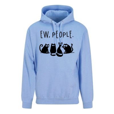 Ew People Speak Black Cat Animals Mood Funnny Sad Cat Friend Unisex Surf Hoodie