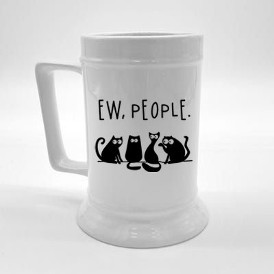 Ew People Speak Black Cat Animals Mood Funnny Sad Cat Friend Beer Stein